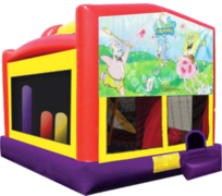 Spongebob Combo Obstacle Course Bounce House 20x16 with Slide and Hoop Spongebob Combo Obstacle Course Bounce House 20x16 with Slide and Hoop